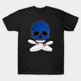 Bowling Ball Skull and Crossed Bowling Pins T-Shirt